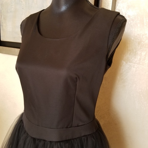 BLACK DRESS MESH RUFFLE new - Picture 4 of 5